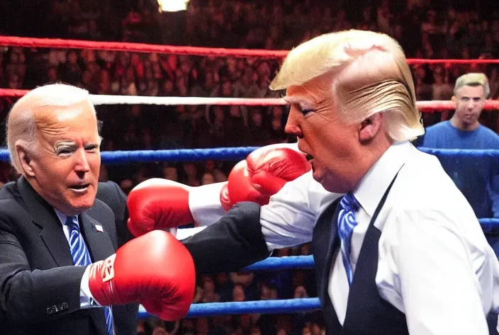 Donald Trump and Joe Biden duking it out